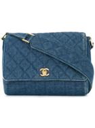 Chanel Pre-owned Quilted Denim Shoulder Bag - Blue