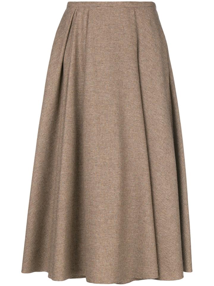 Rochas Flared Midi Skirt - Nude & Neutrals