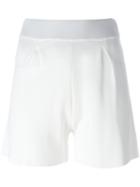 Cruciani - Front Pleat Shorts - Women - Viscose - 42, White, Viscose