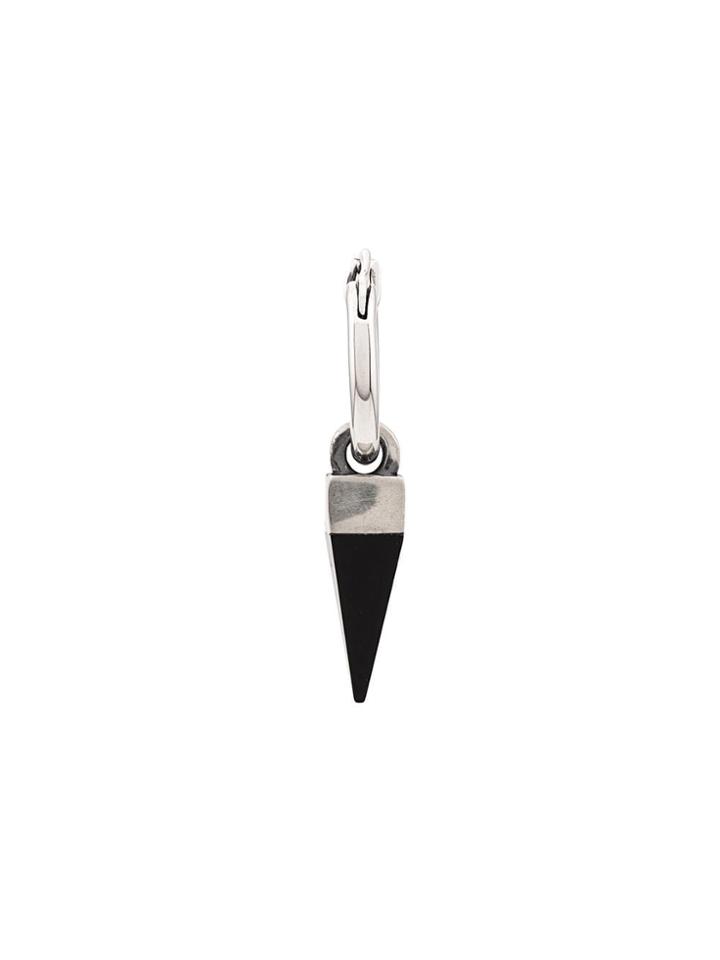 Northskull Pyramid Stone Hoop Earring - Black