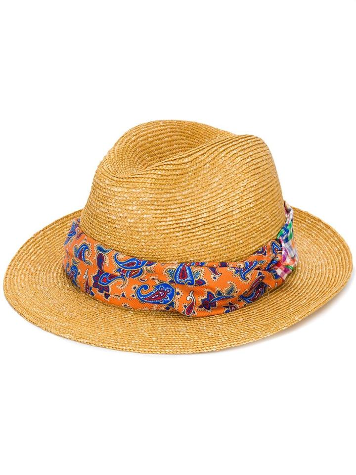 Etro Paisley Print Woven Hat - Neutrals