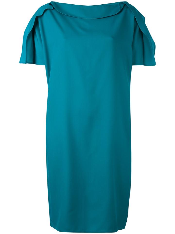 Gianluca Capannolo - Draped Detail Dress - Women - Viscose - 44, Blue, Viscose