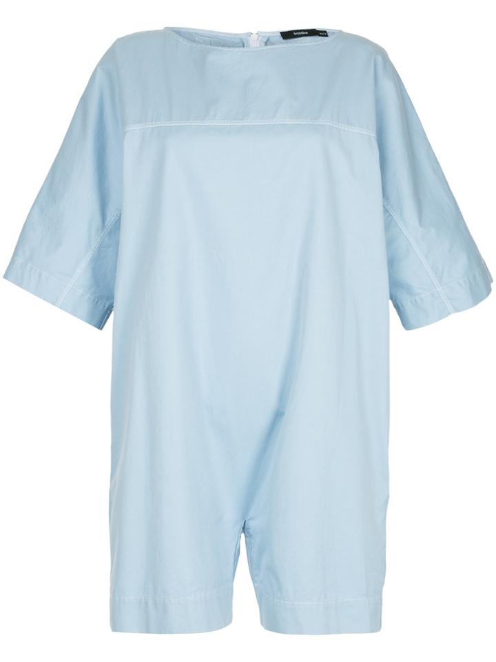 Bassike Stitch Detail Twill Playsuit - Blue