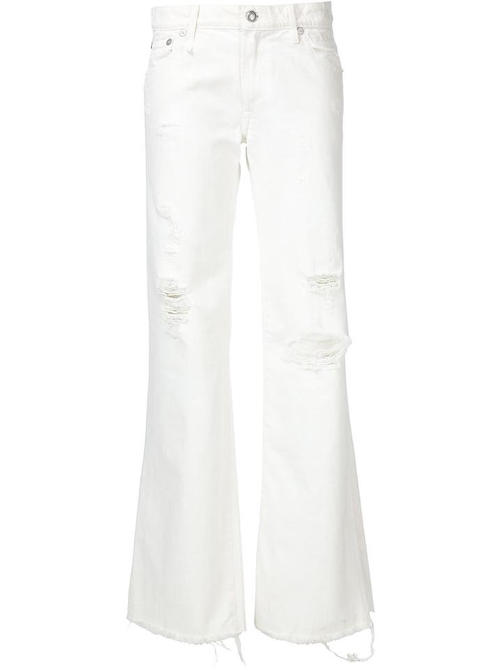 R13 'jane' Frayed Jeans, Women's, Size: 29, White, Cotton/spandex/elastane