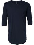 Kazuyuki Kumagai Curved Hem T-shirt, Men's, Size: 2, Blue, Cotton
