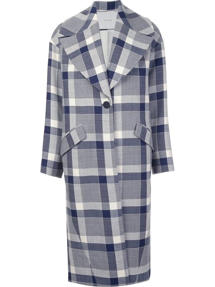 Adam Lippes Macro Check Coat - Blue