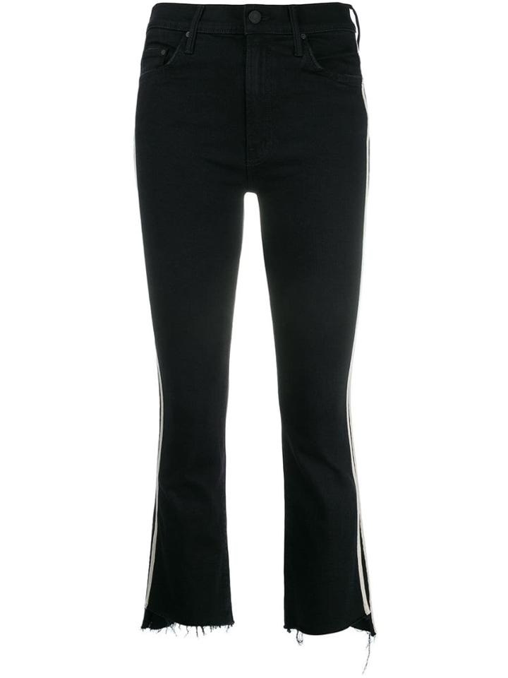 Mother Side Stripe Bootcut Jeans - Black