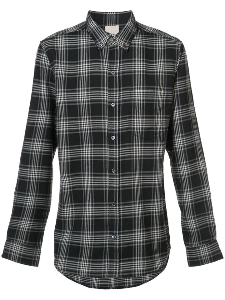 Baldwin Plaid Button Down Shirt - Black