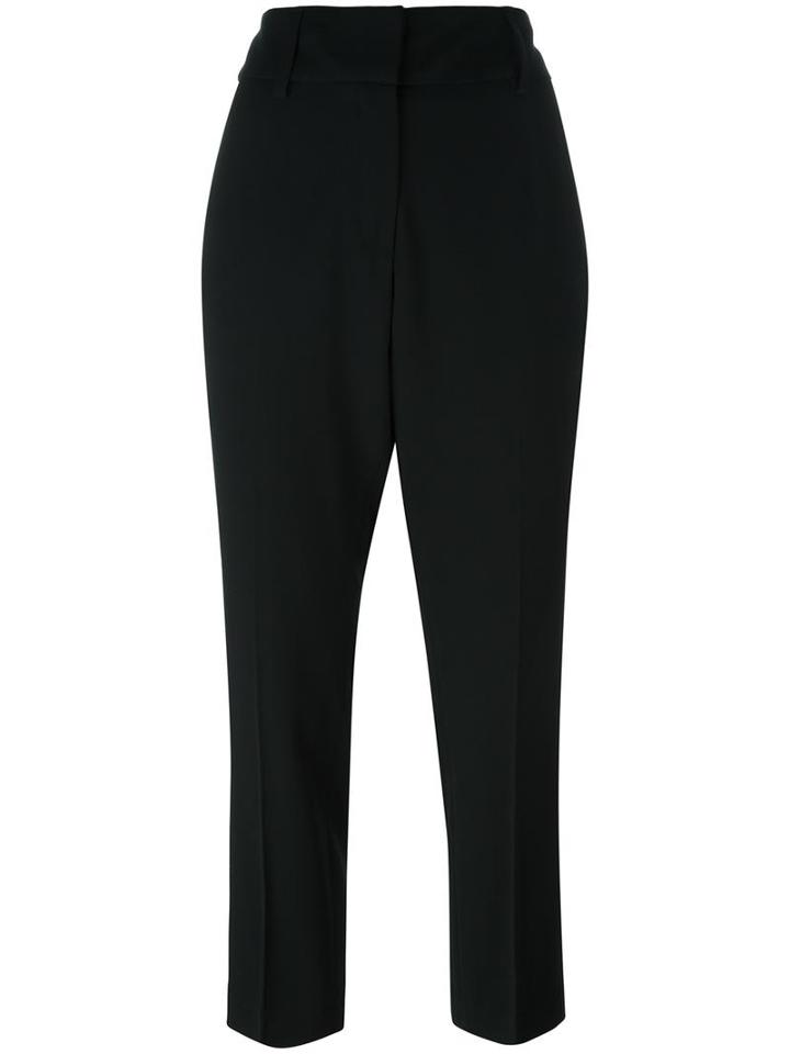 Dondup Slim-fit Cropped Trousers, Women's, Size: 38, Black, Spandex/elastane/acetate/viscose/virgin Wool