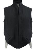 Cedric Jacquemyn High Neck Waistcoat, Men's, Size: 48, Black, Linen/flax