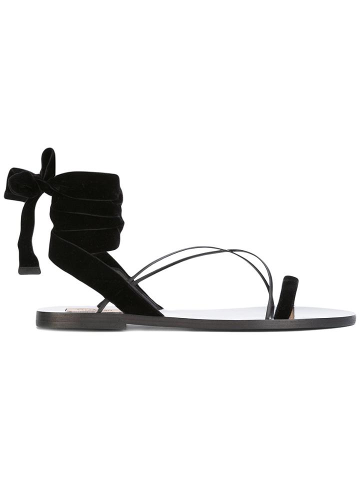 Valentino Valentino Garavani Lace-up Ankle Sandals - Black