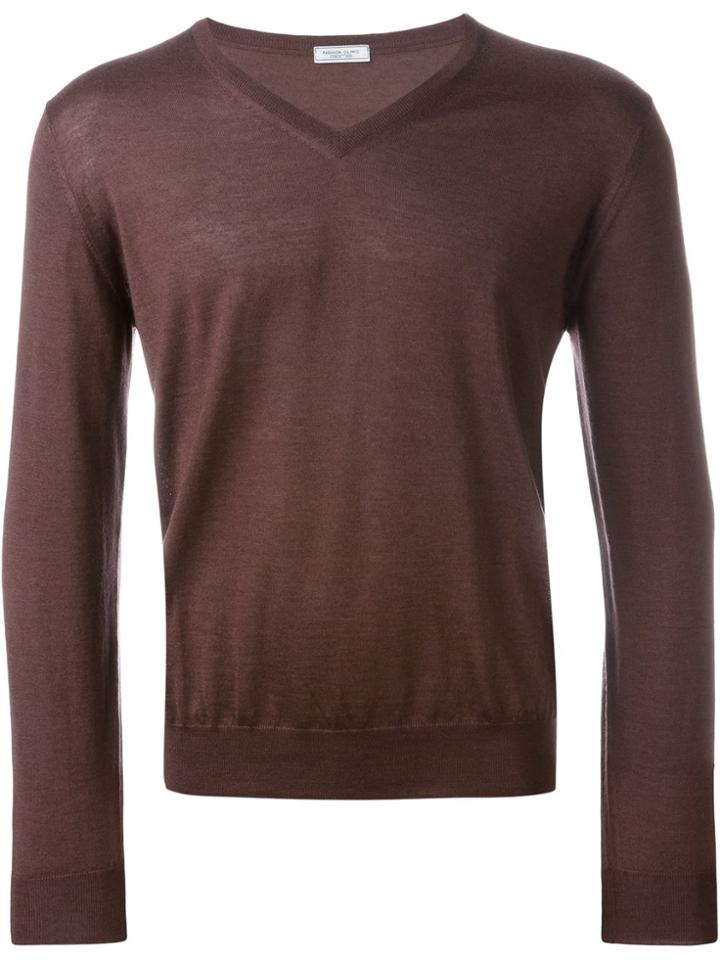 Fashion Clinic Timeless V-neck Jumper - Pink & Purple