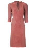 Clé Leather Midi Dress - Pink