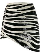 Saint Laurent Zebra Stripe Sequin Mini Skirt - Black