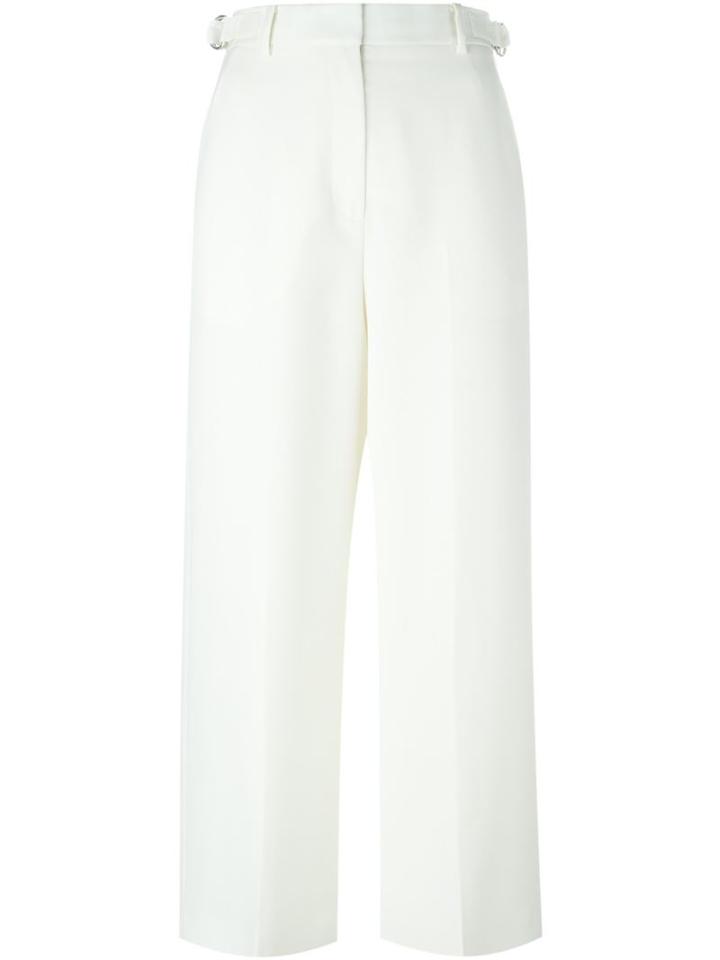Alexander Wang Wide Leg Trousers, Women's, Size: 4, White, Polyester/virgin Wool