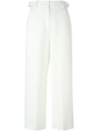 Alexander Wang Wide Leg Trousers, Women's, Size: 4, White, Polyester/virgin Wool