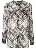 Vince Weave Print Blouse, Women's, Size: 6, Black, Silk