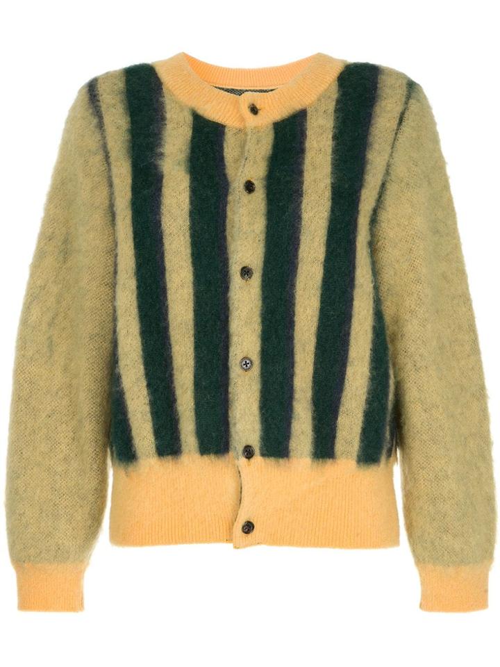 Coohem Shaggy Jacquard Cardigan - Yellow & Orange