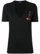 Dsquared2 - Sequin Patch T-shirt - Women - Cotton - Xs, Black, Cotton