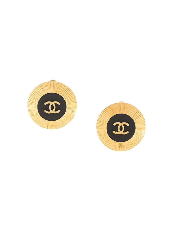 Chanel Pre-owned Cc Button Earrings - Gold