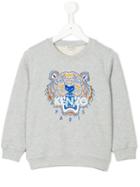 Kenzo Kids - Tiger Print Sweatshirt - Kids - Cotton - 8 Yrs, Grey
