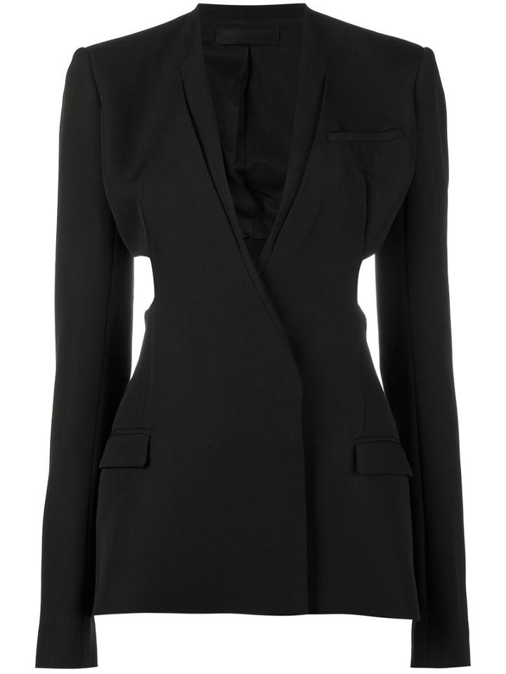 Haider Ackermann Cutout Single Breasted Blazer, Women's, Size: 40, Black, Cotton/rayon/virgin Wool