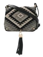 Xaa Jacquard Shoulder Bag, Women's, Black, Cotton/leather