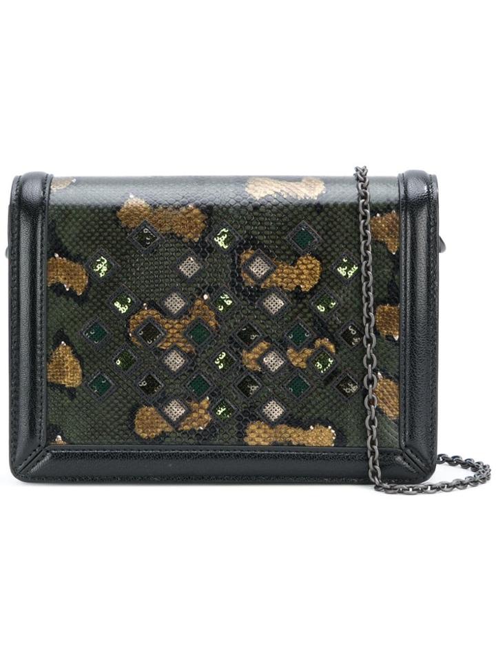Bottega Veneta Metallic Stud Clutch Bag - Green