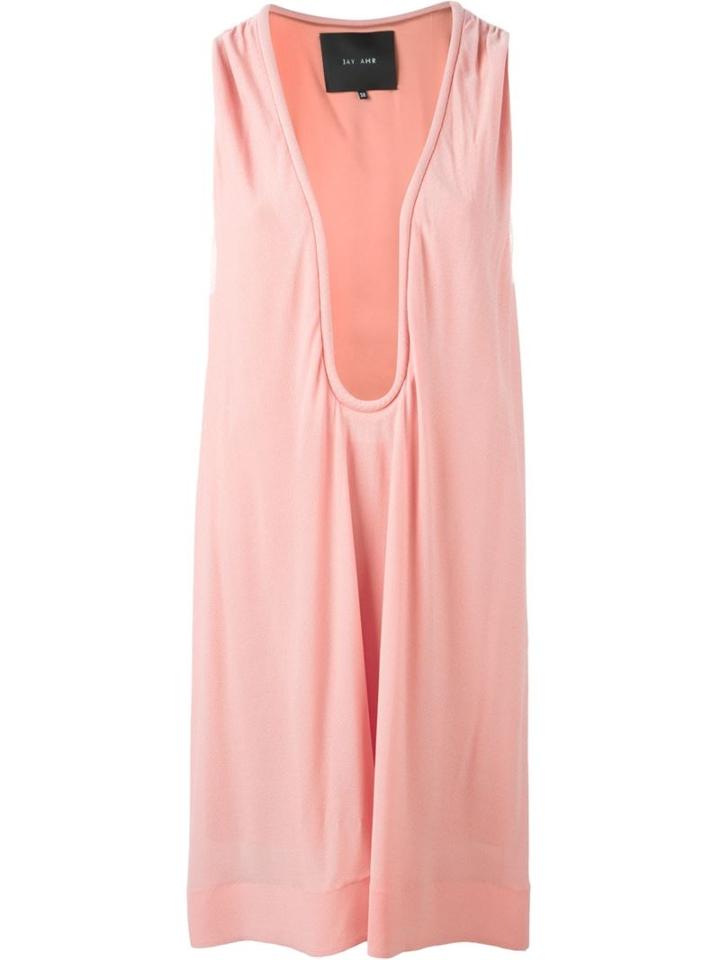 Jay Ahr Plunging Neck Shift Dress, Women's, Size: 38, Pink/purple, Rayon/silk/spandex/elastane