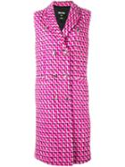 Msgm Sleeveless Coat, Women's, Size: 40, Pink/purple, Cotton/viscose/virgin Wool