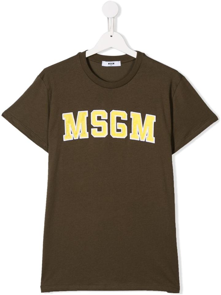 Msgm Kids Logo T-shirt - Green