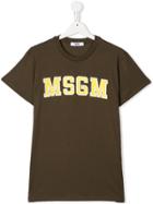 Msgm Kids Logo T-shirt - Green