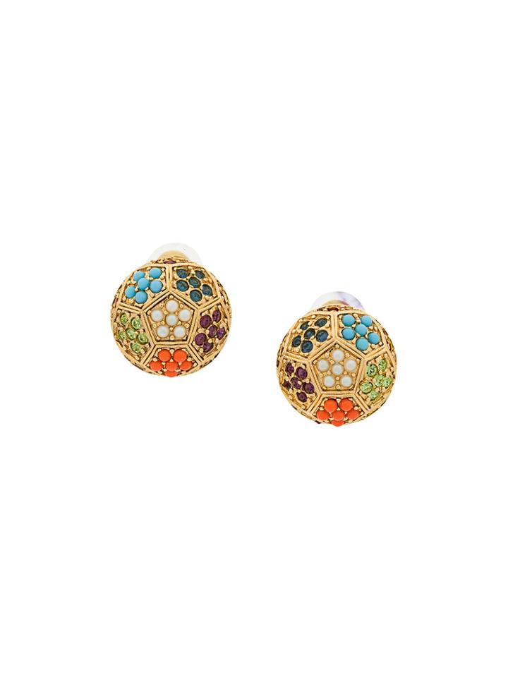 Susan Caplan Vintage 1980s Vintage D'orlan Colourful Round Earrings -