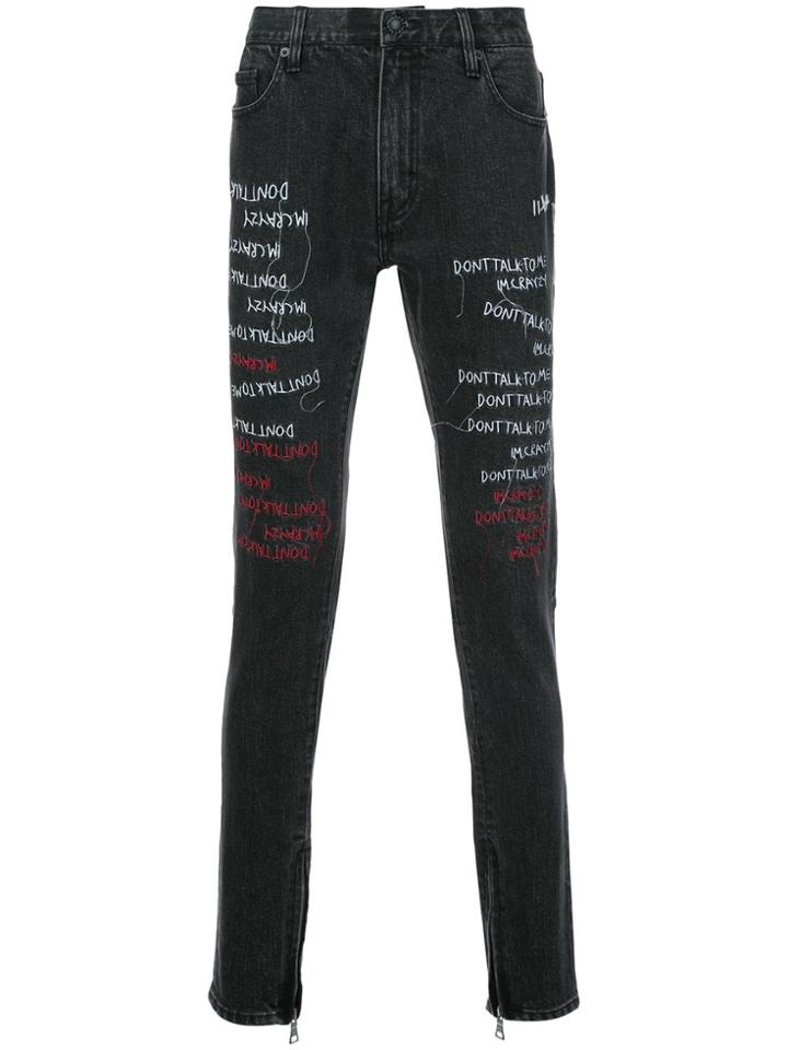 Haculla Don't Talk To Me I'm Crazy Jeans - Grey