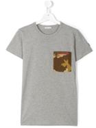 Moncler Kids Printed Pocket T-shirt, Boy's, Size: 14 Yrs, Grey