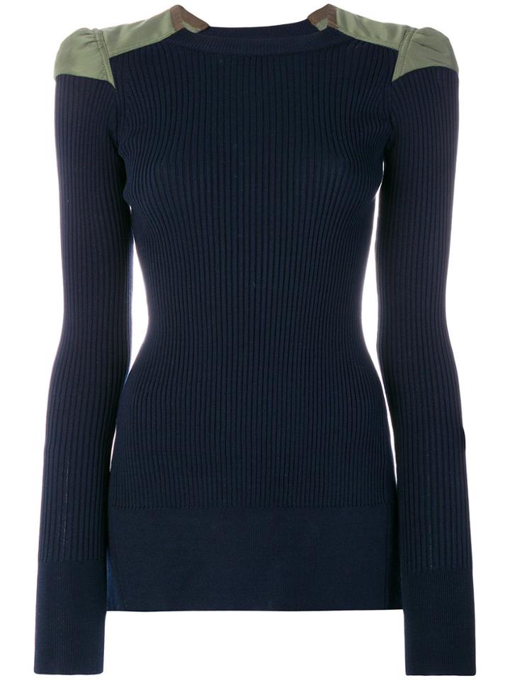 Circus Hotel Slim-fit Ribbed Top - Blue