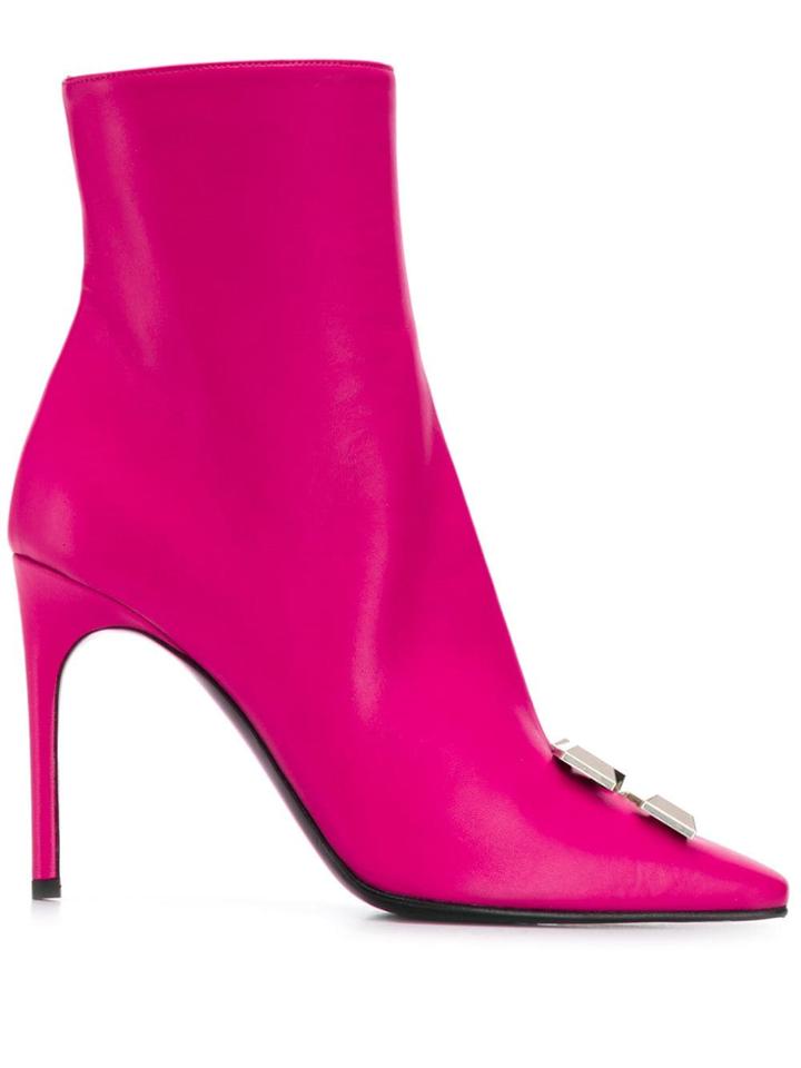 Off-white Arrows Plaque Boots - Pink