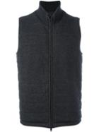 N.peal Quilted Roll Neck Gilet, Men's, Size: Small, Grey, Nylon/cashmere