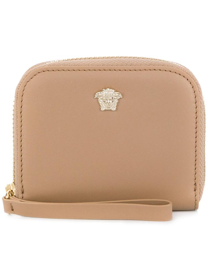 Versace Zipped Medusa Wallet - Nude & Neutrals