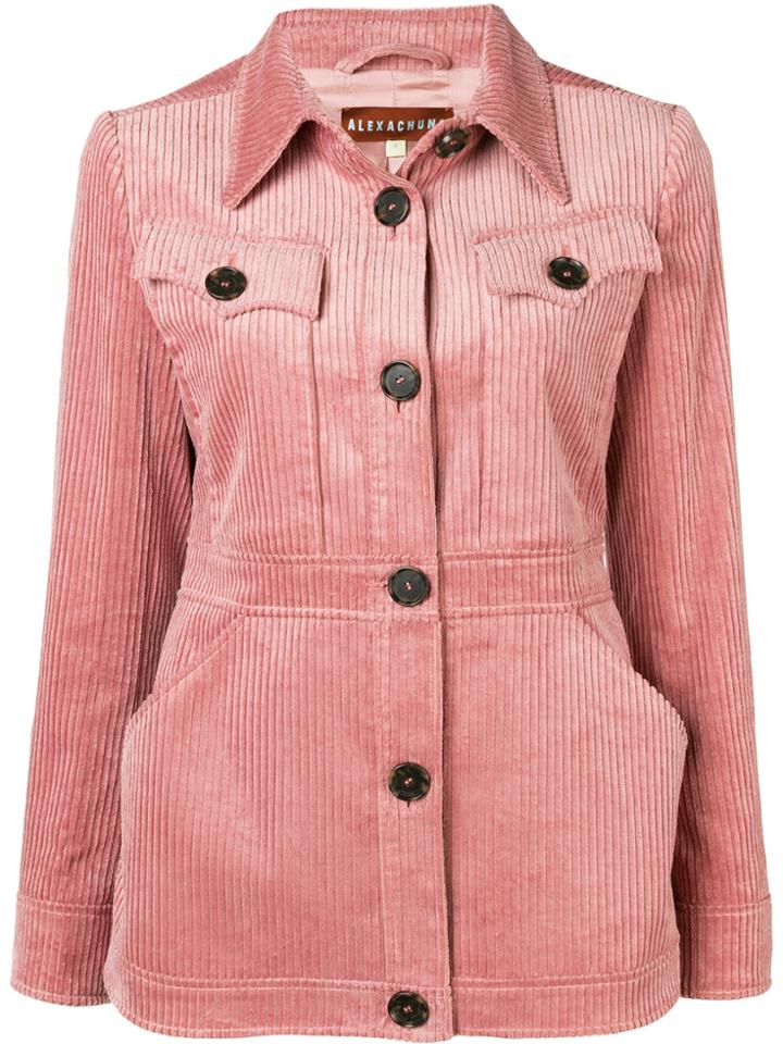 Alexa Chung Corduroy Button-down Jacket - Pink & Purple