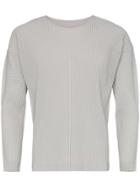 Homme Plissé Issey Miyake Pleated Long Sleeved T-shirt - Grey