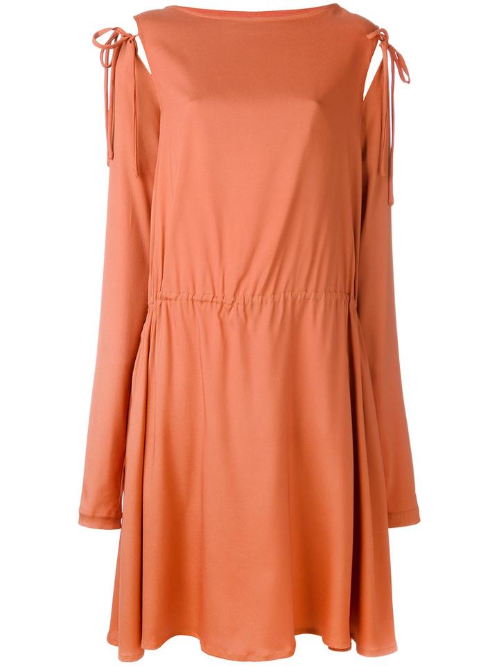 Société Anonyme - Tied Sleeve Dress - Women - Silk - 1, Yellow/orange, Silk