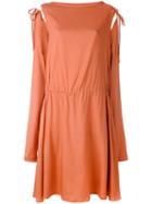 Société Anonyme - Tied Sleeve Dress - Women - Silk - 1, Yellow/orange, Silk