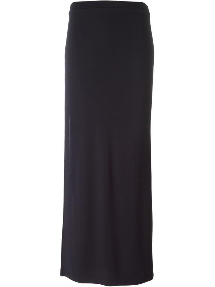 T By Alexander Wang Overlay Maxi Skirt, Women's, Size: M, Blue, Rayon