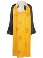 Off-white Logo Printed Oversized Trench Coat - Yellow