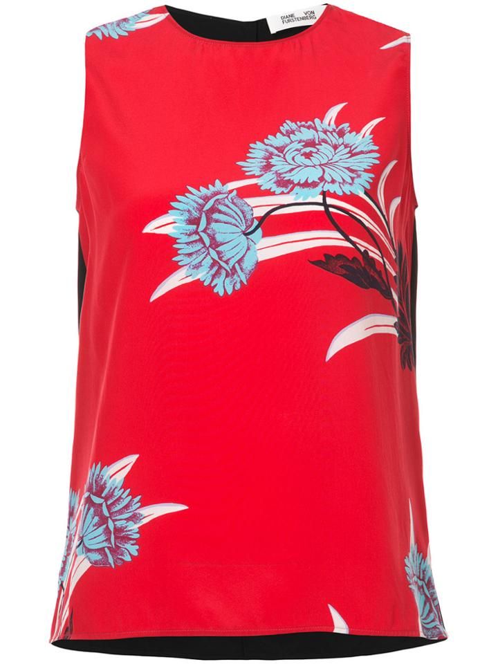 Dvf Diane Von Furstenberg Farren Print Tank - Red