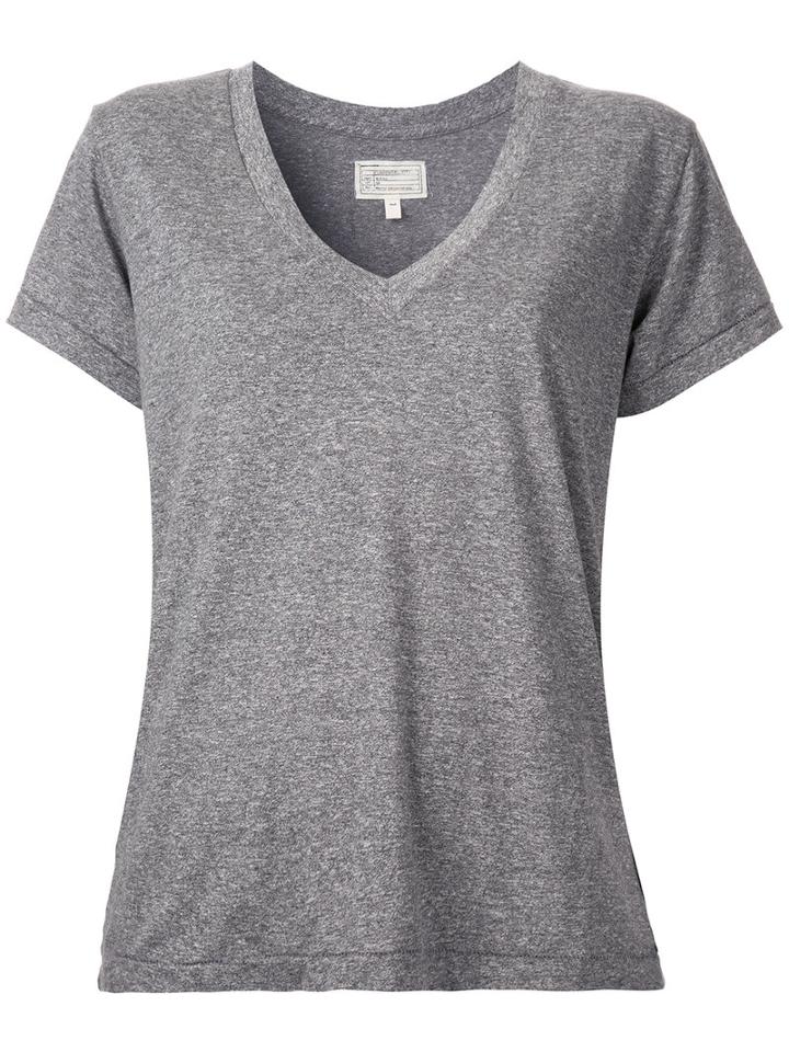 Current/elliott V-neck T-shirt, Women's, Size: 0, Grey, Cotton/rayon/polyester