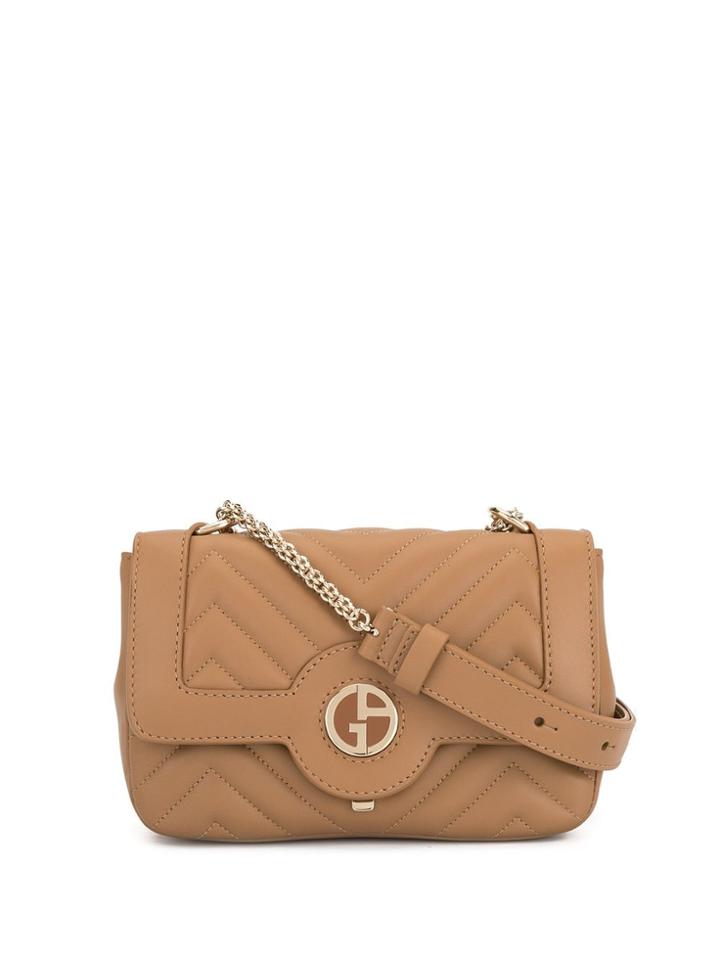 Giorgio Armani Soft Logo Crossbody Bag - Brown