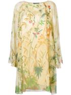 Alberta Ferretti Floral Print Dress - Neutrals