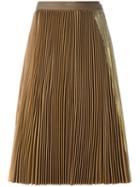 Sacai Lamé Pleated Wrap Skirt, Women's, Size: 1, Brown, Nylon/polyester/cupro/wool